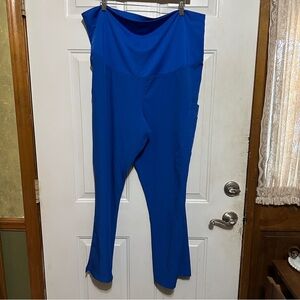 Medcouture Maternity Scrub Pants Womens X-Large Blue 4-Way Stretch Straight Leg